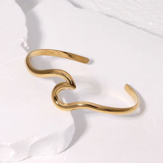 Wavy Gold Plated Cuff