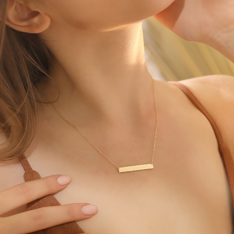 Plate golden necklace- Customizable