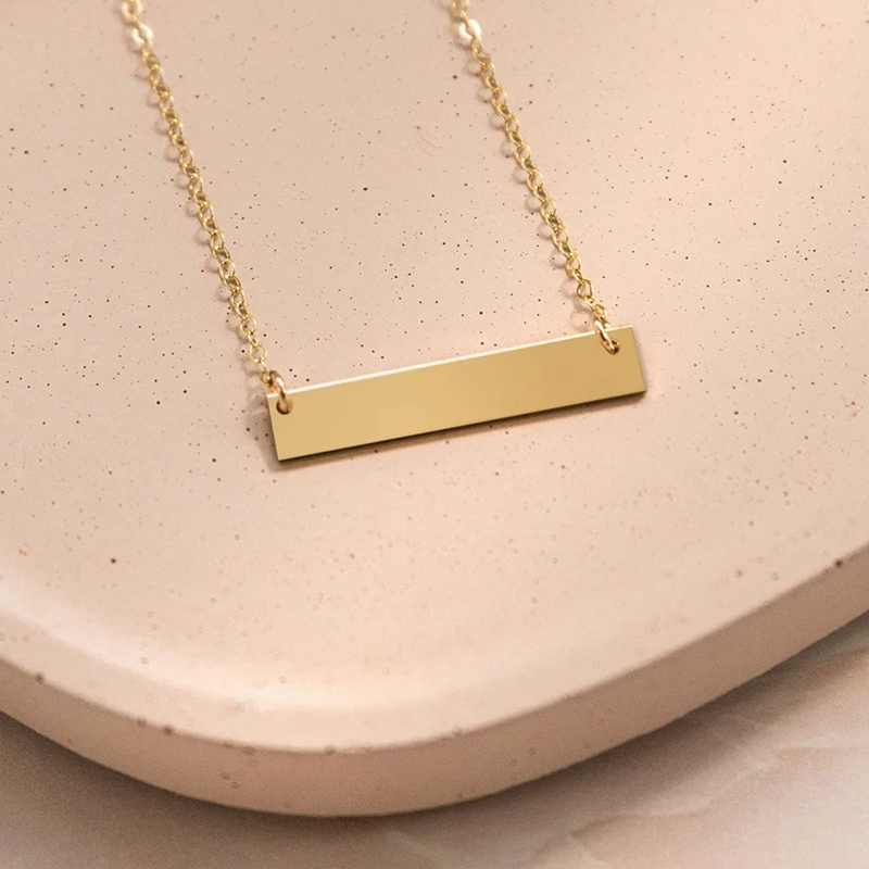 Plate golden necklace- Customizable