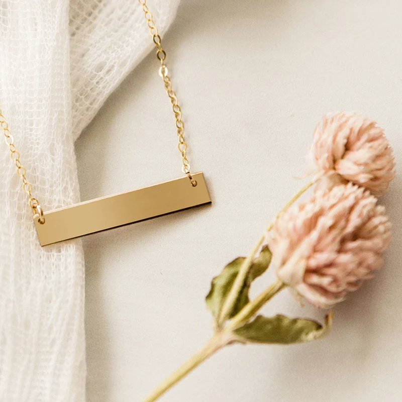 Plate golden necklace- Customizable