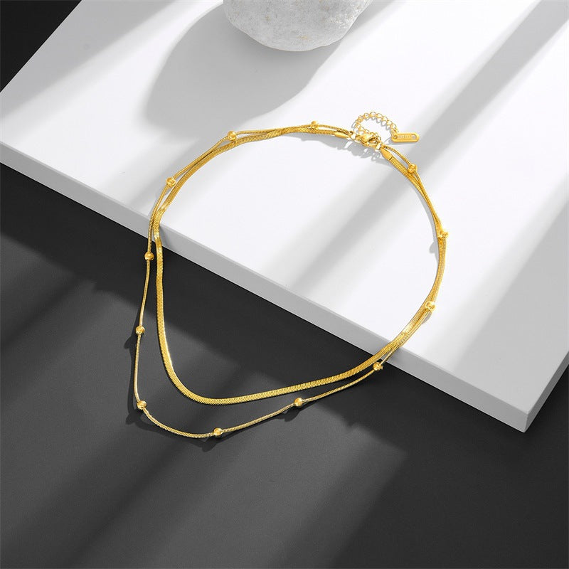 Gold Plated Flat Sqaure Necklace