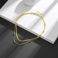 Gold Plated Flat Sqaure Necklace
