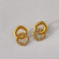 Ribbed & Crystal Link Earrings