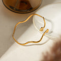 Gold Plated Retro Wavy Snake Cuff