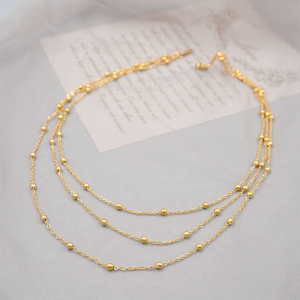 Retro Handmade Ball Layered Necklace