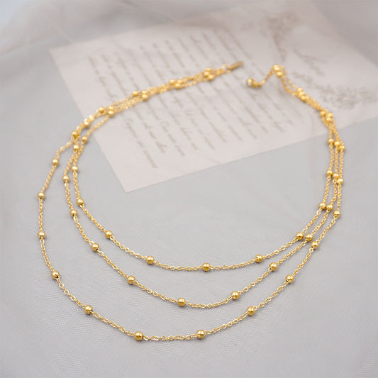 Retro Handmade Ball Layered Necklace