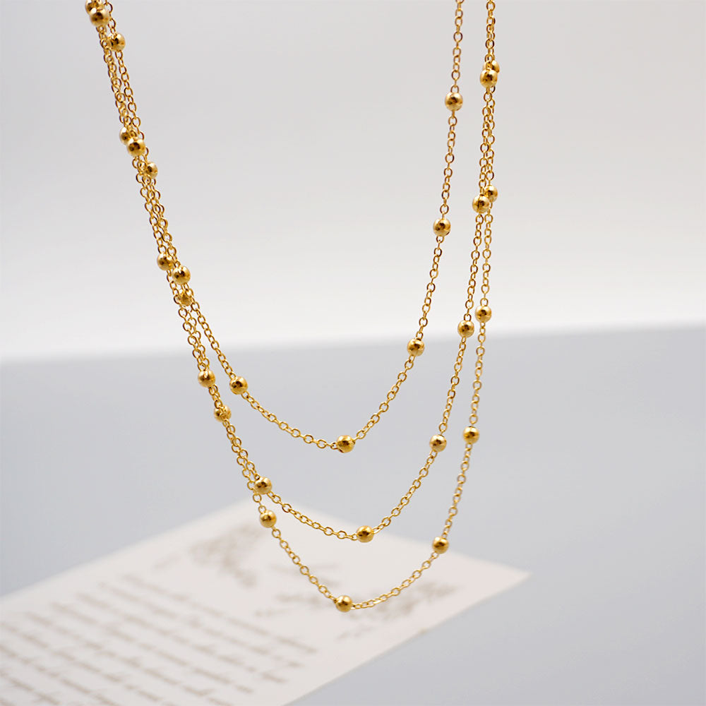 Retro Handmade Ball Layered Necklace
