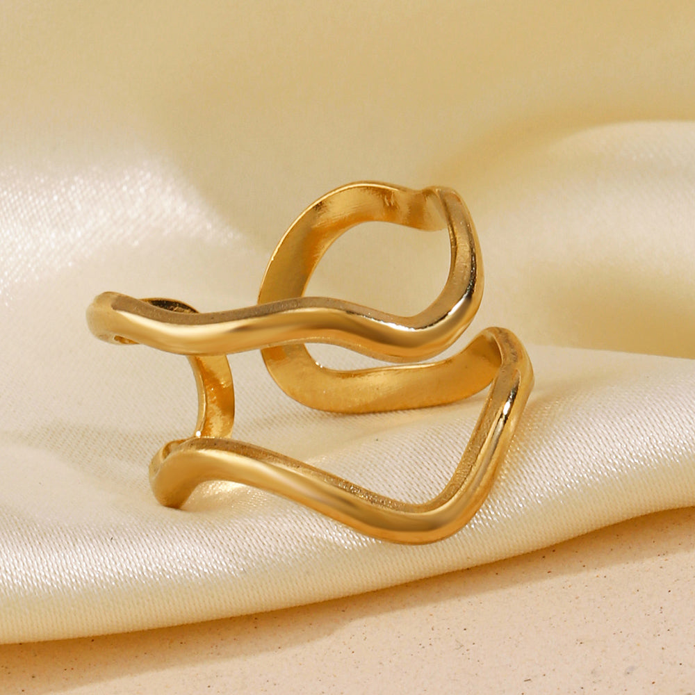 Style lines gold plated open ring