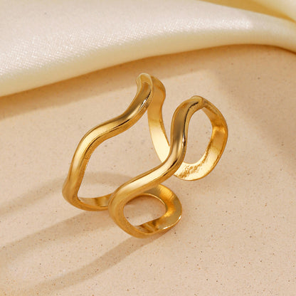 Style lines gold plated open ring
