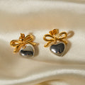 Sun & Moon Heart - Bow Earrings
