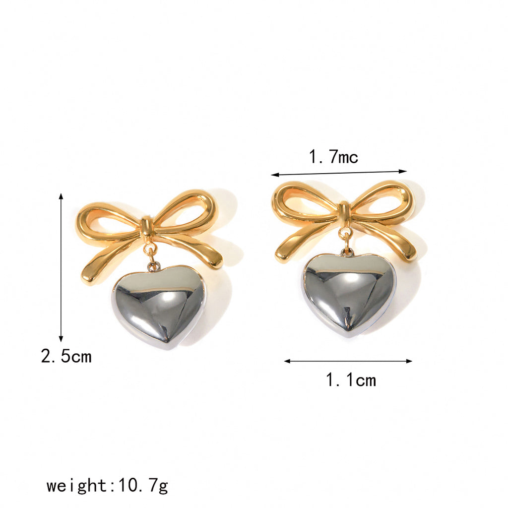 Sun & Moon Heart - Bow Earrings