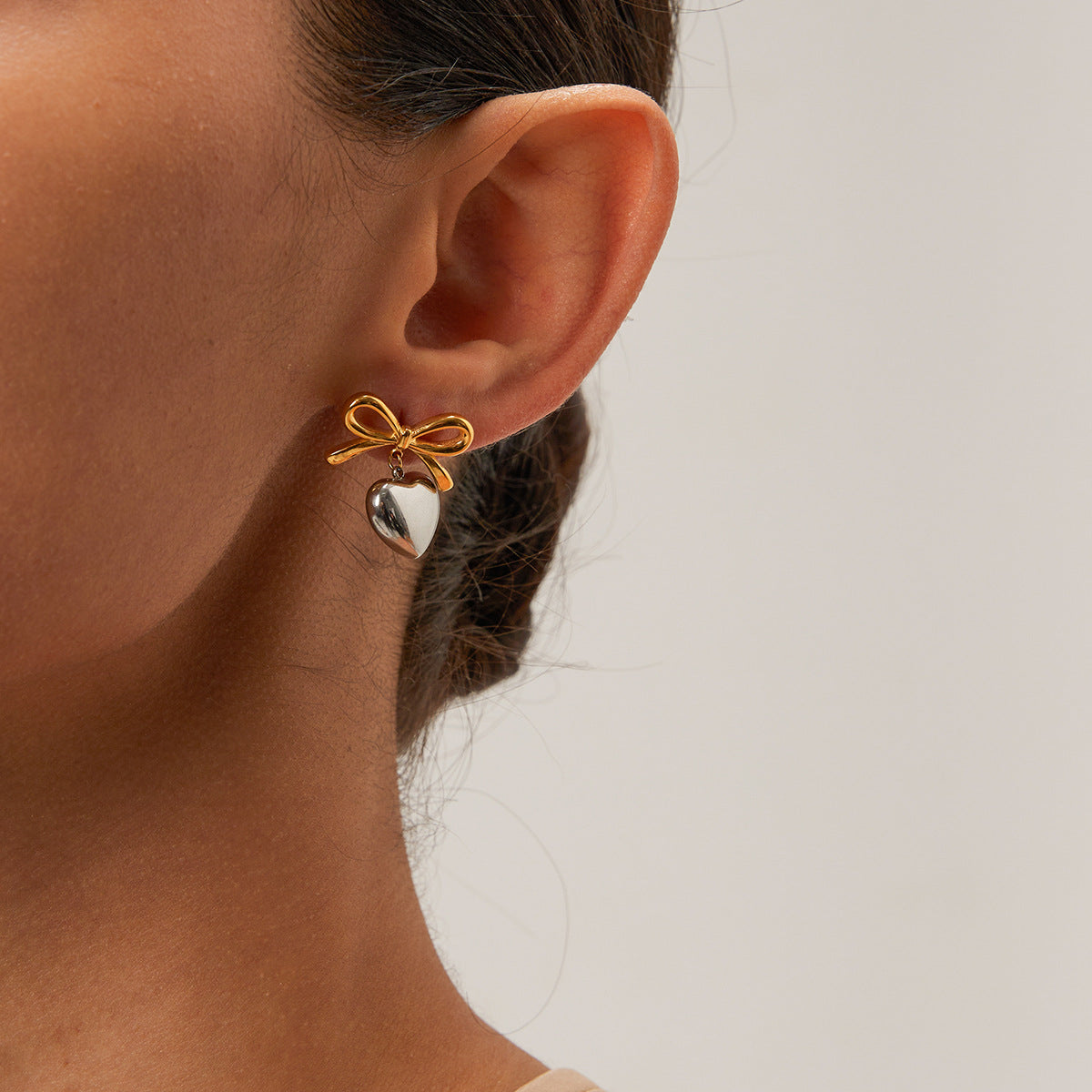 Sun & Moon Heart - Bow Earrings