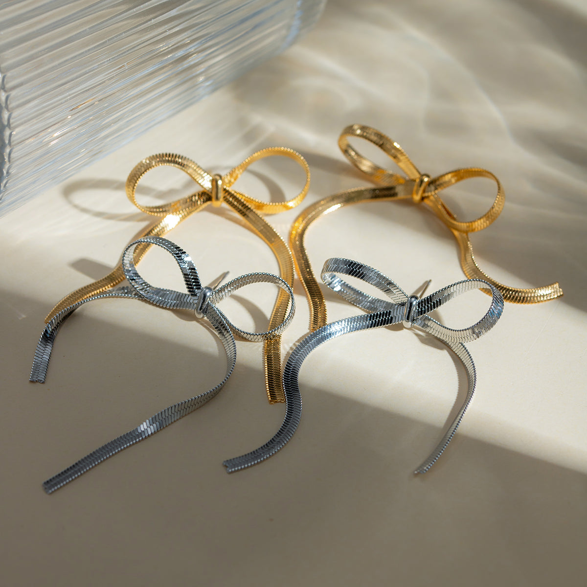 Ribbon Drop Earrings