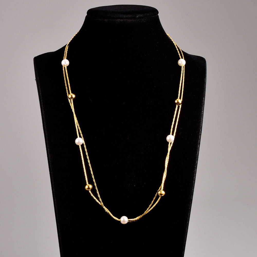 Golden Luxe Pearl Accent Necklace