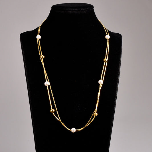 Golden Luxe Pearl Accent Necklace