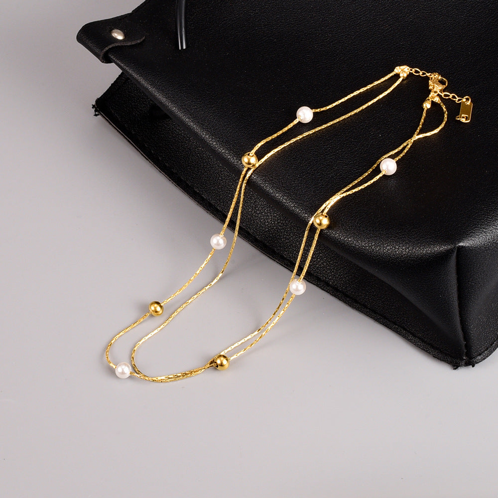 Golden Luxe Pearl Accent Necklace