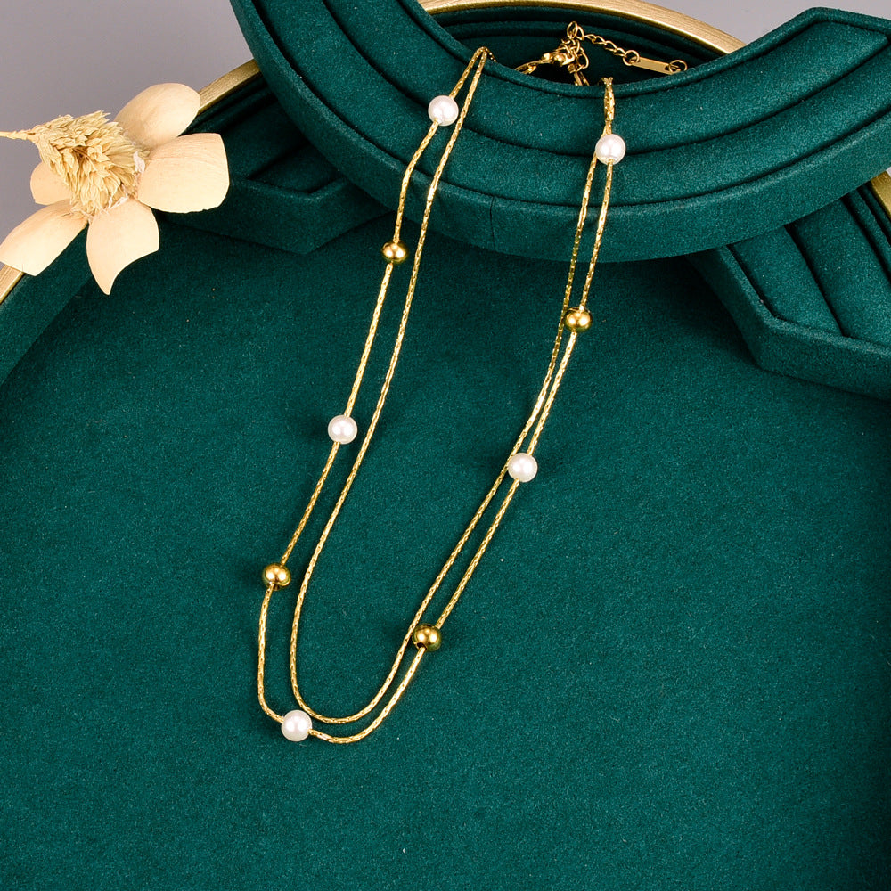 Golden Luxe Pearl Accent Necklace