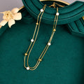 Golden Luxe Pearl Accent Necklace
