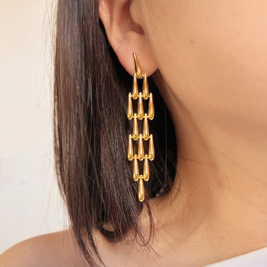 Gold Plated Chandelier Earrings