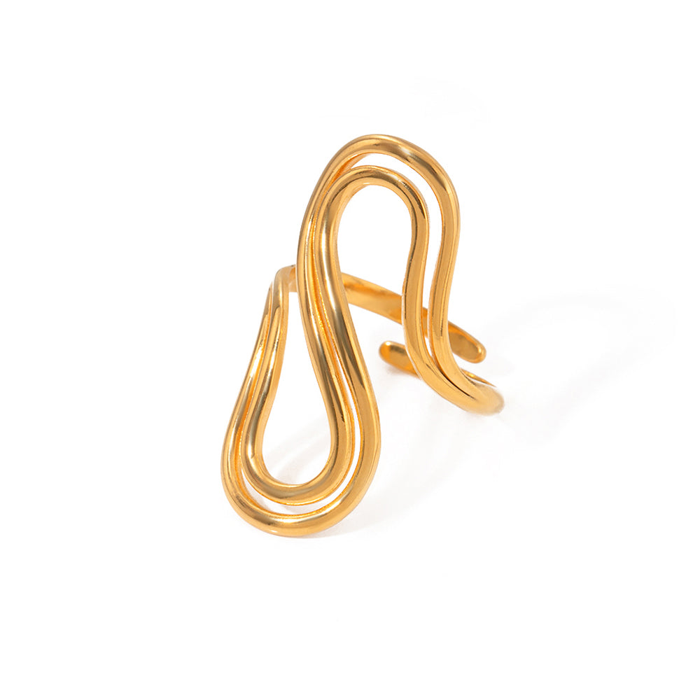 Gold Plated S shape open ring