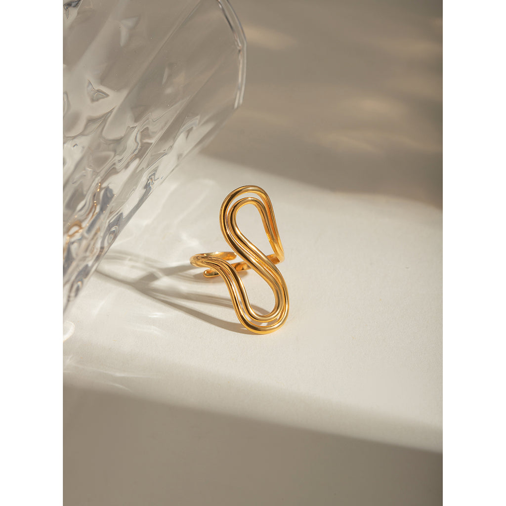 Gold Plated S shape open ring