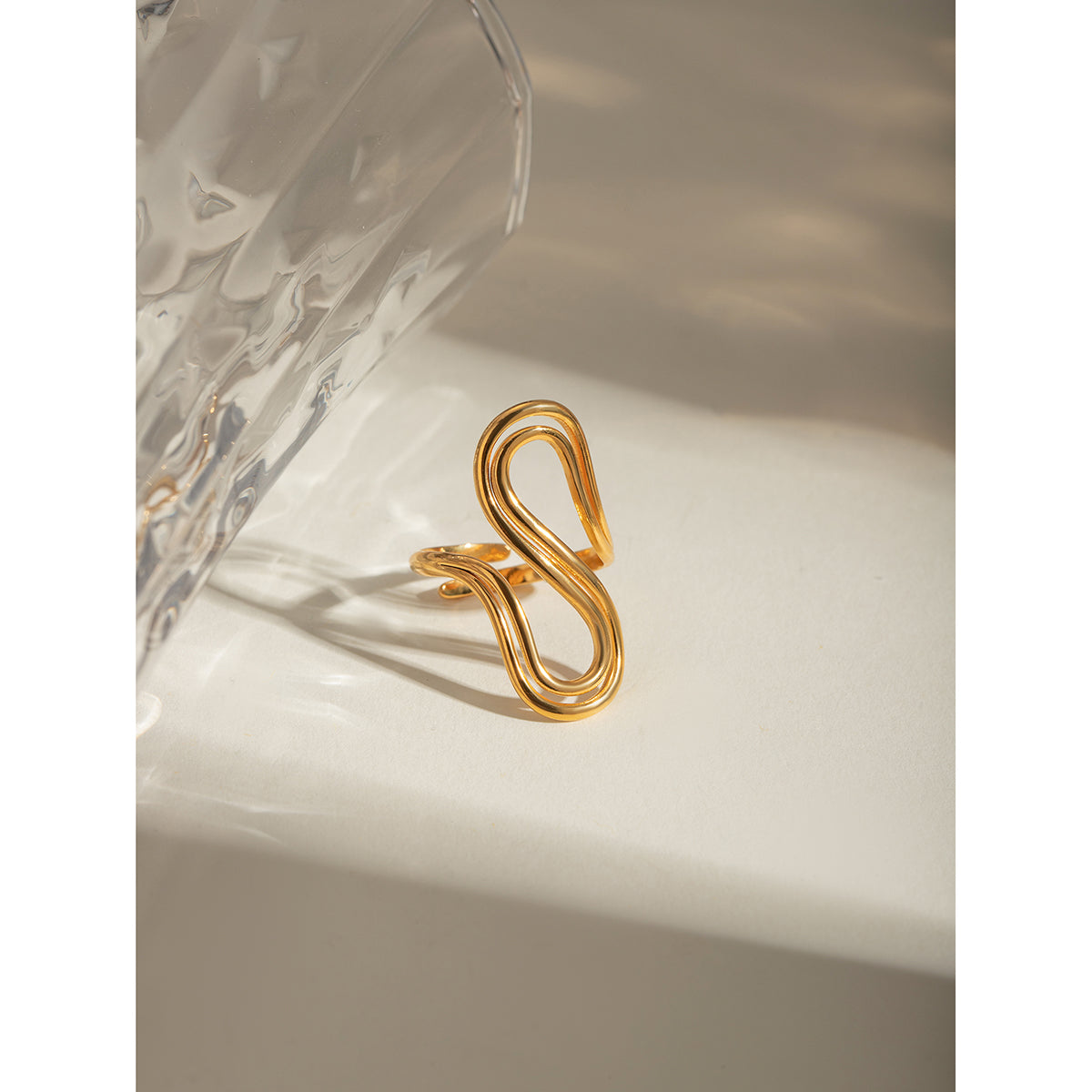Gold Plated S shape open ring