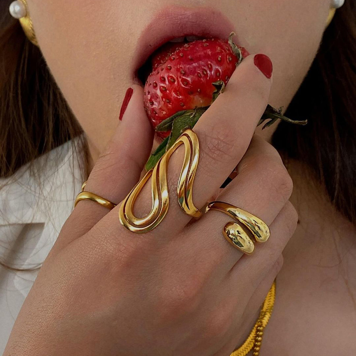 Gold Plated S shape open ring