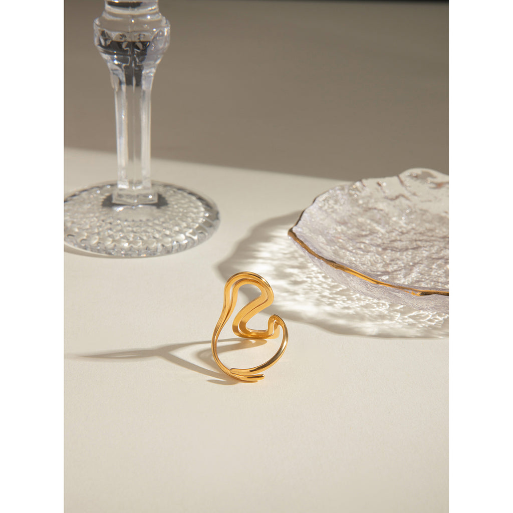 Gold Plated S shape open ring