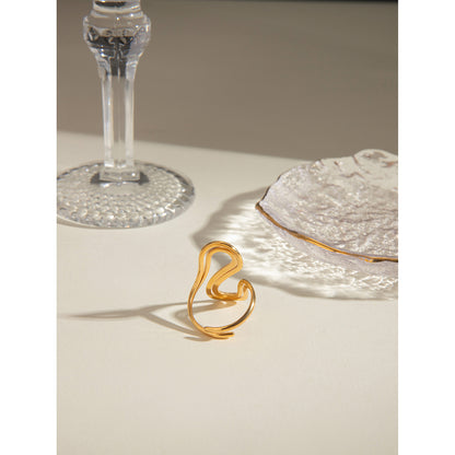 Gold Plated S shape open ring