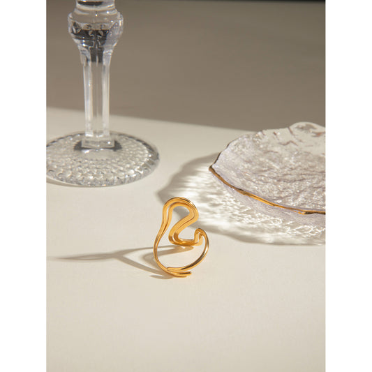 Gold Plated S shape open ring