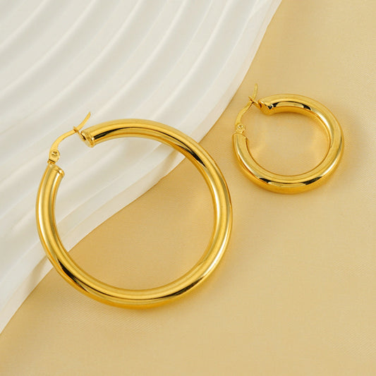 Simple Style Gold Plated Hoops