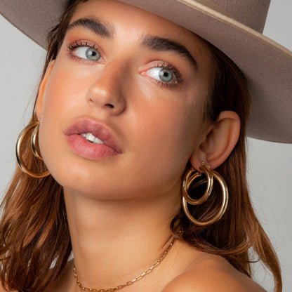 Simple Style Gold Plated Hoops