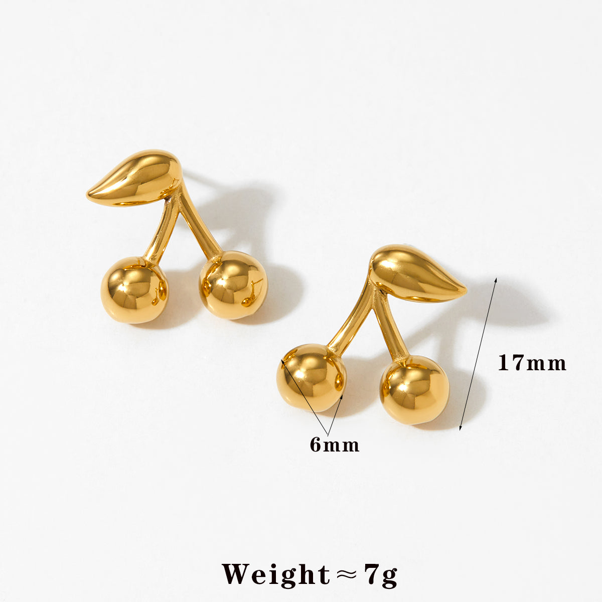 Gold Plated Cherry Earrings