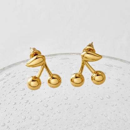 Gold Plated Cherry Earrings
