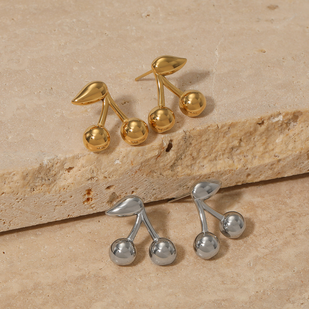 Gold Plated Cherry Earrings