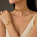Gold Plater Waves Necklace