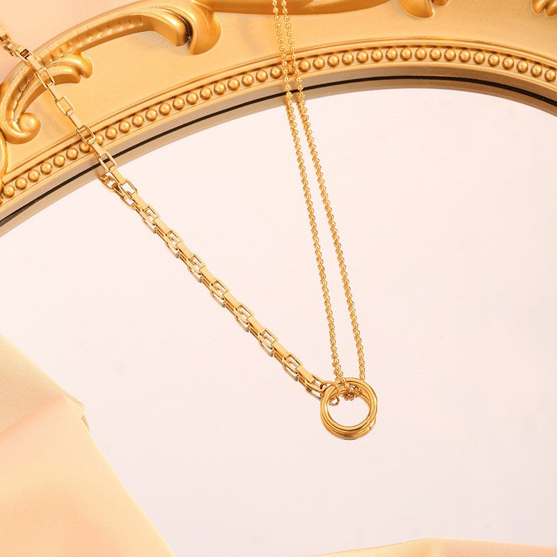 Gold Plated Double Chain Necklace