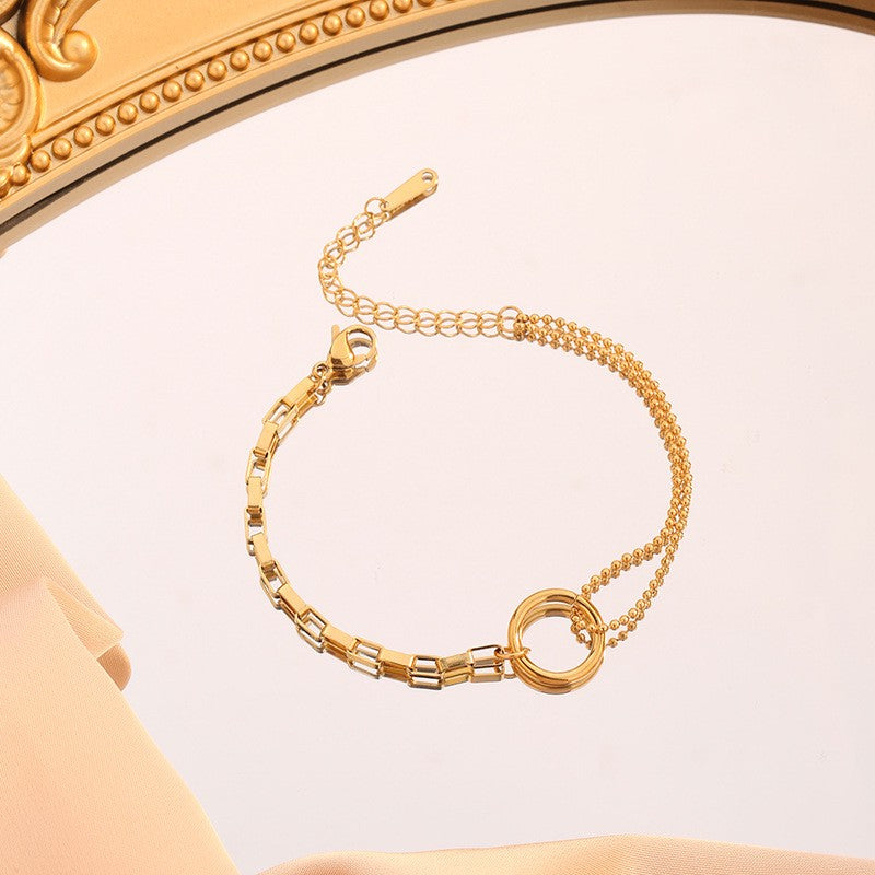Gold Plated Double Chain Bracelet