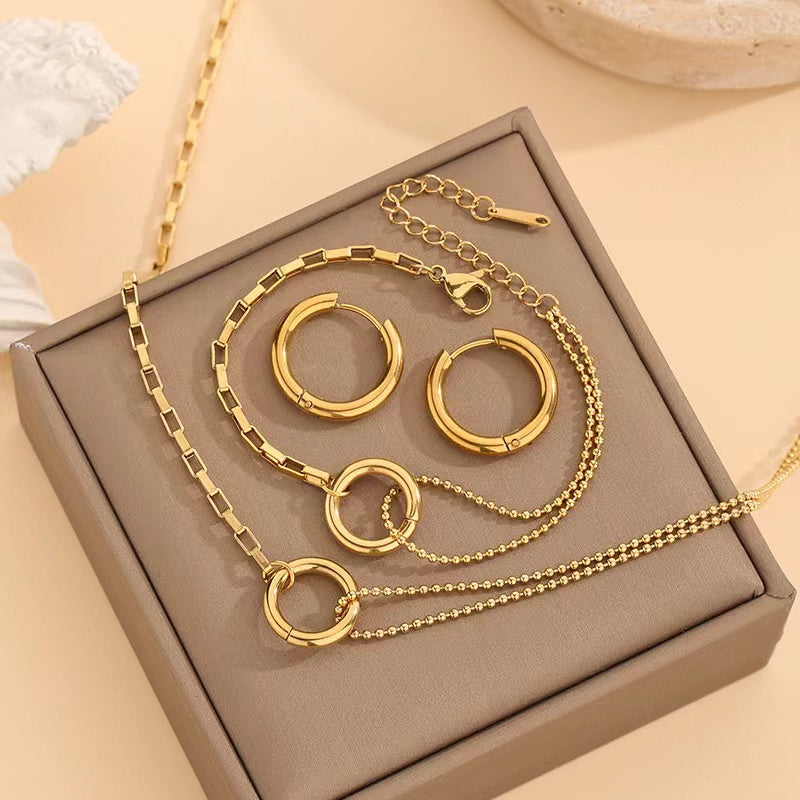 Gold Plated Double Chain Necklace