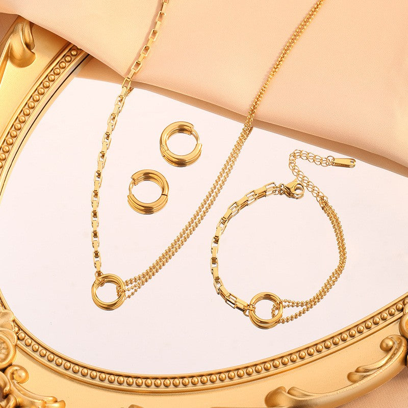 Gold Plated Double Chain Necklace