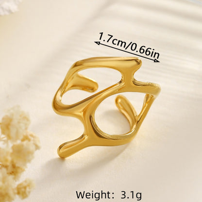 Abstract Openwork Gold Ring – Contemporary Statement Piece