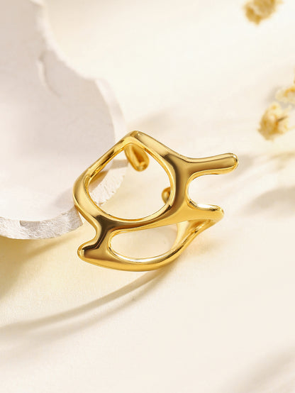 Abstract Openwork Gold Ring – Contemporary Statement Piece