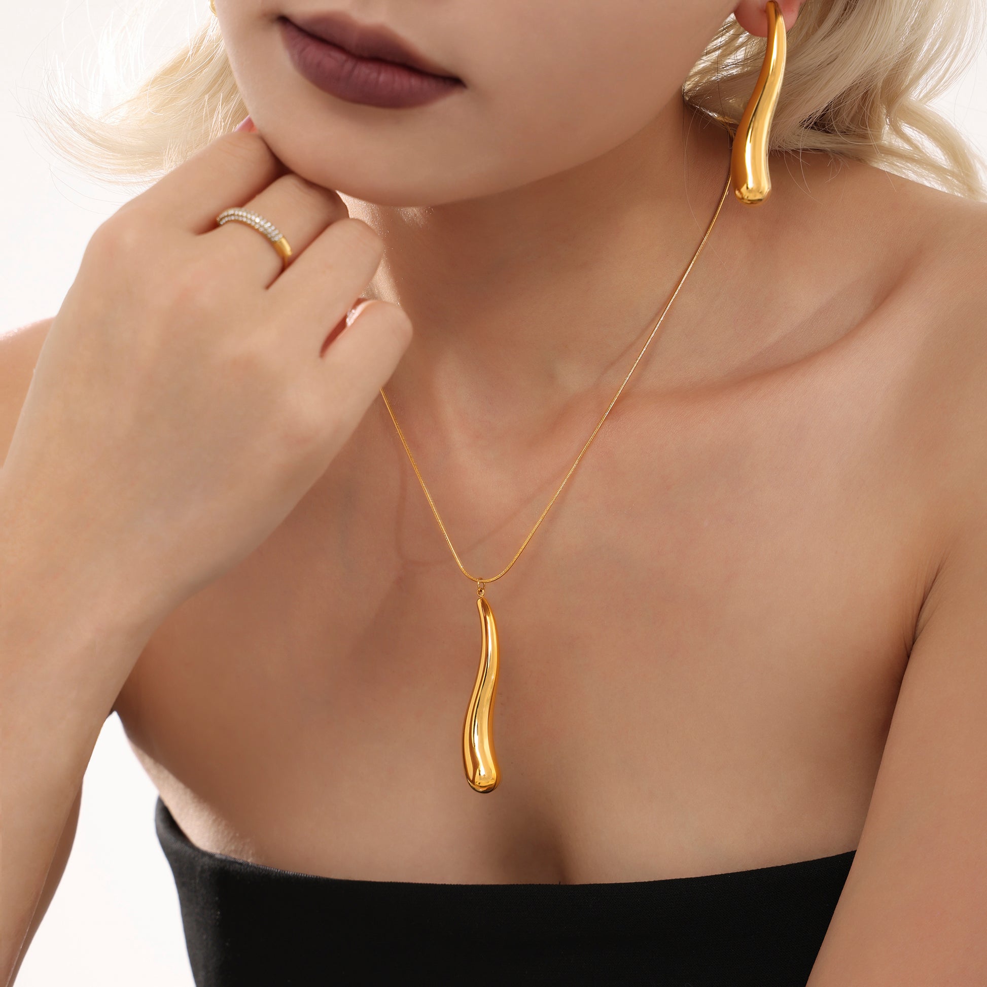 Hip-Hop Punk Water Droplet Necklace