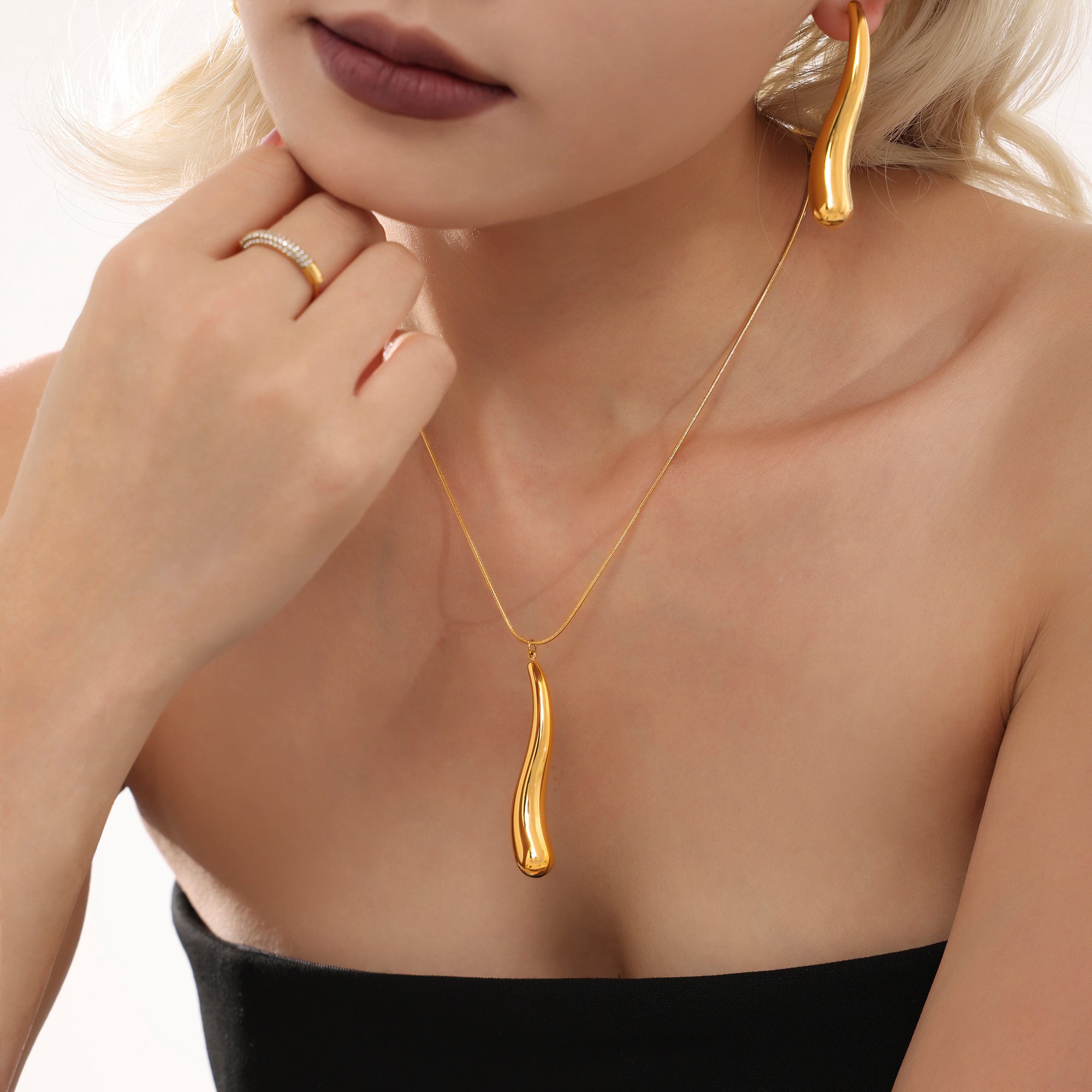 Hip-Hop Punk Water Droplet Necklace