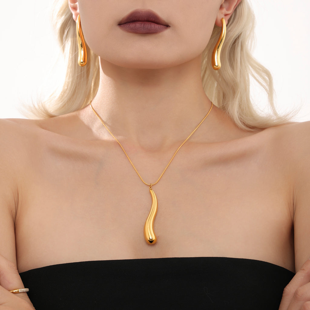 Hip-Hop Punk Water Droplet Necklace