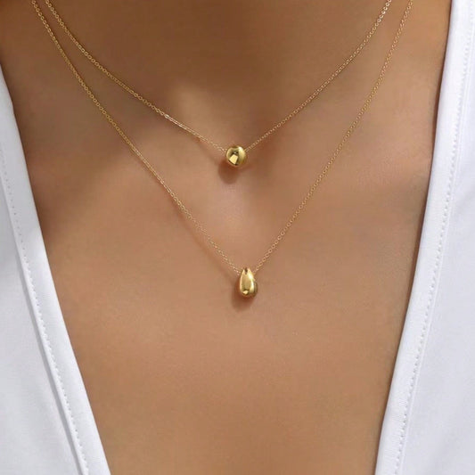 Two-Layered Drop Bead Necklace