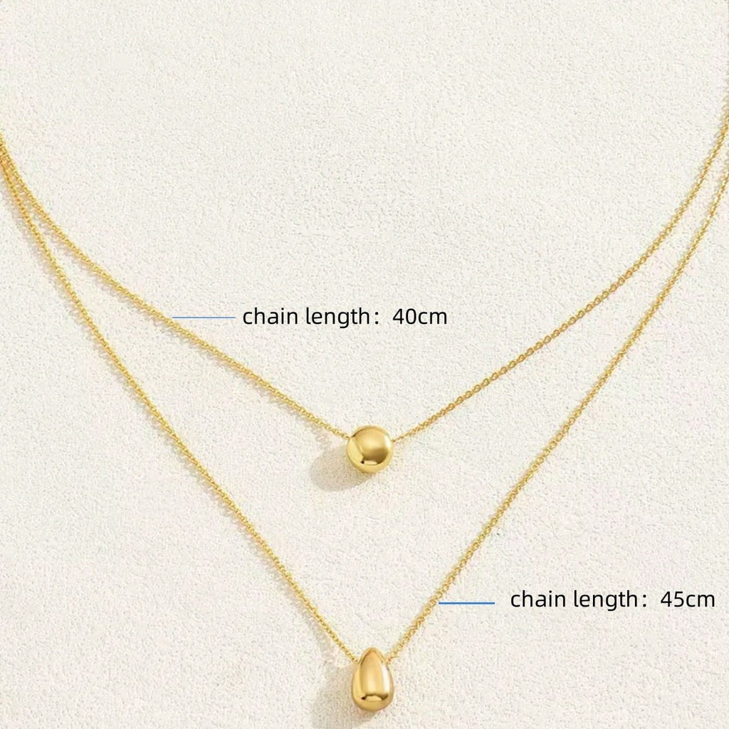 Two-Layered Drop Bead Necklace