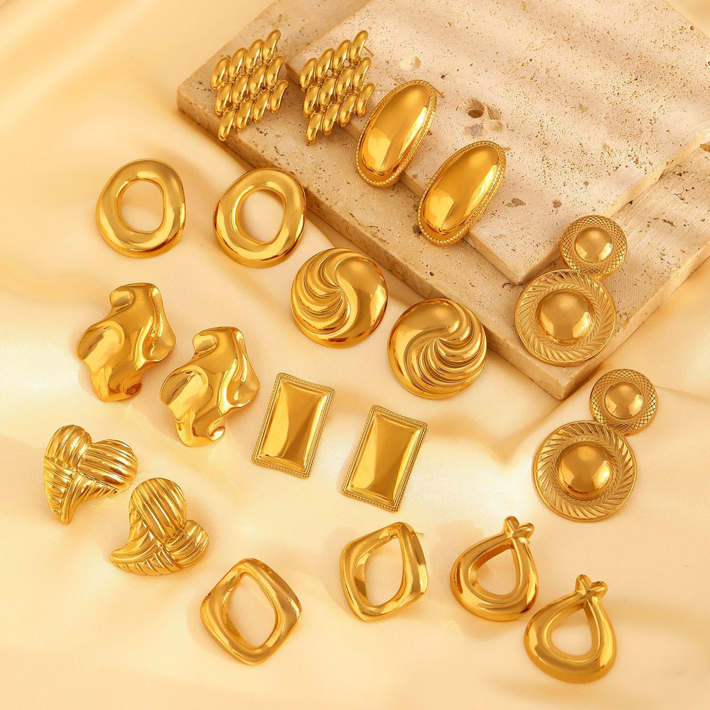 Luxe Triad Gold Earrings