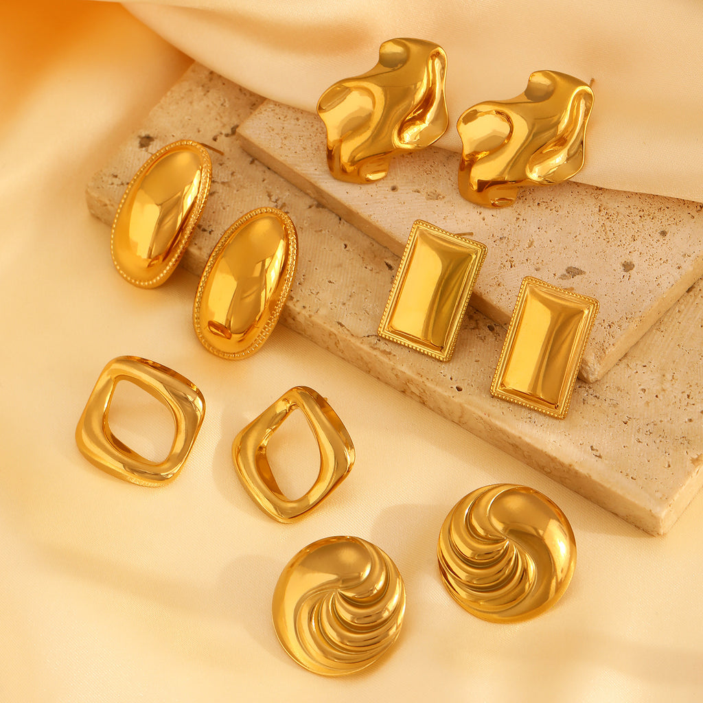 Luxe Triad Gold Earrings
