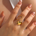 Gold plated oval open ring